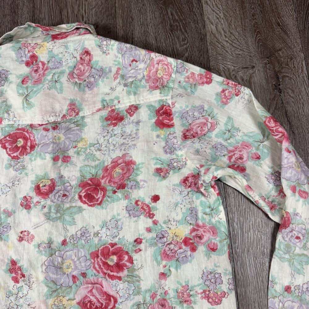 Read Description** Maison Hotel The Giorgia Blouse in Candy Roses Size M Cotton - Picture 13 of 13